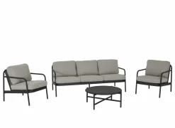 Loungeset Airy aluminium wicker - greige/zwart