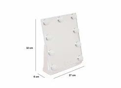 Make-up spiegel Holly 27x32cm - ABS & glas - wit