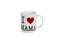 Mok I Love Mama 10x8cm - keramiek - wit