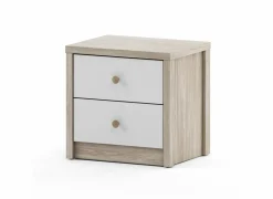 Nachtkastje Evora 50x39x48cm - decor - ivory oak & wit