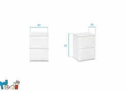 Nachtkastje Image 40x40x55cm - melamine - wit