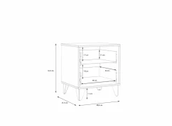 Nachtkastje Lya 48x42x54cm - decor - cabezone oak & mauvella oak