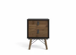 Nachtkastje Ry 44x41x60cm - decor - matzwart & okkernoot