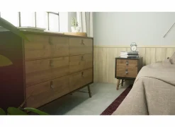 Nachtkastje Ry 44x41x60cm - decor - matzwart & okkernoot