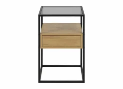 Nachtkastje 40x35x60cm - decor - eik & zwart