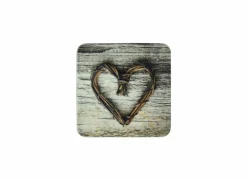 Mars & More Onderzetters voor glazen Heart 10x10cm - MDF - multicolor - set van 6