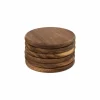 Onderzetters voor glazen Mina Ø10x6cm - acacia massief - bruin - set van 6