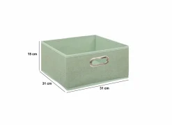 Opbergbox 31x15cm - stof - saliegroen