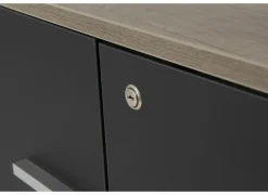 Gorbe Opbergkast 93x42,5x77,6cm - melamine - zwart & nebraska