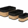 Opbergmand bamboe/stof set van 3