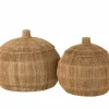 Opbergmand Dantya Ø55,5 & 45cm - jute - naturel set van 2