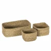 Opbergmand Oki set van 3 - zeegras - naturel