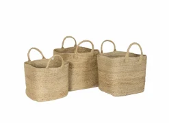 Opbergmand Pele set van 3 - jute - naturel