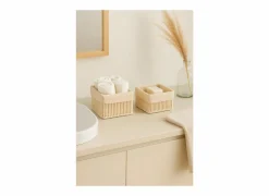 Opbergmand Solea set van 2 - geweven touw & katoen - beige