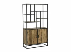 Opbergrek Lucho 100x40x180cm - mango massief - naturel & zwart