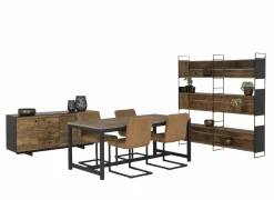 Opbergrek Opium  180,5x35x190cm - gerecycleerd den massief - naturel & zwart