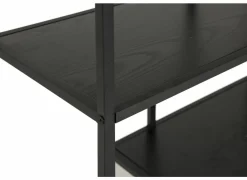 Opbergrek Tower 114x30x185cm - melamine - mat zwart