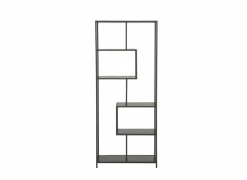 Opbergrek Tower 77x35x185cm - melamine & metaal - zwart