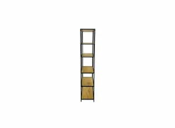 Opbergrek Tower 114x30x185cm - melamine & metaal - wild oak