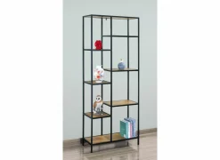 Opbergrek Tower 70x30x178cm - melamine & metaal - wild oak