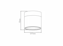 Opbouwspot 7W Ø7,5cm - aluminium - zwart & brons