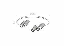 Opbouwspot 5xGU10 - aluminium - wit