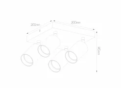 Opbouwspot 4xGU10 - aluminium - zwart