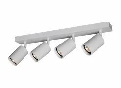 Opbouwspot 4xGU10 - aluminium - wit