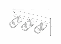 Opbouwspot 3xGU10 - aluminium - zwart