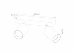 Opbouwspot 2xGU10 - aluminium - wit