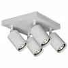Opbouwspot 4xGU10 - aluminium - wit