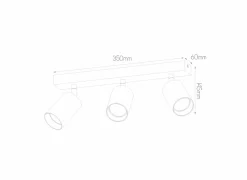 Opbouwspot 3xGU10 - aluminium - wit