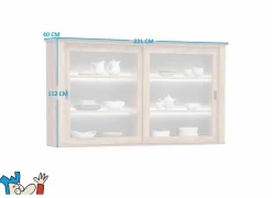 Opzetstuk Etienne 221cm - decor - industriële eik & zwart