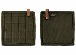 Tiseco Pannenlap Velmar 20x20cm - katoen & polyester - olijfgroen