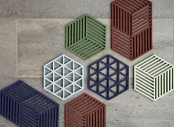 Pannenonderzetter 16x14cm - silicone - grass