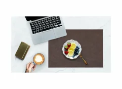 Placemat Troja 33x45cm - lederlook - koffie