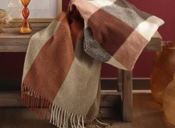 Plaid Desire Camel 130x170cm - polyester & katoen - bruin