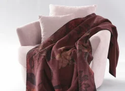 Plaid Velvet Bloom 150x200cm - polyester & katoen - rood