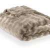 Tiseco Plaid Wave 150x200cm - polyester - taupe