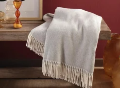 Plaid 130x170cm - polyester & katoen - silver