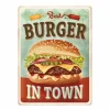 Plakkaat Best Burger In Town 40x30cm - metaal - meerkleurig