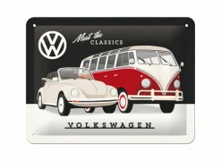 Plakkaat VW Meet the classics 15x20cm - metaal - meerkleurig