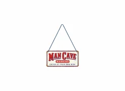 Plakkaat 10x20cm Man Cave Warning