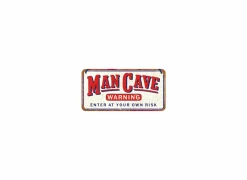 Plakkaat 10x20cm Man Cave Warning