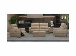 Poef Back 102x71x44cm - natuurleder - camel met opbergruimte