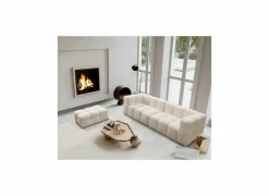 Poef Bubble 109x74x41cm - stof - wit