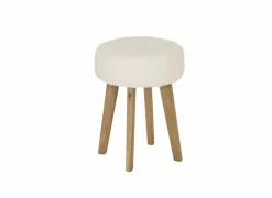 Poef Gimli Ø35cm - stof - wit