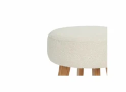 Poef Gimli Ø35cm - stof - wit