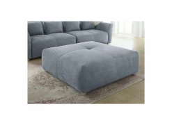 Poef Gulliver 126x126x41cm - stof - lichtblauw