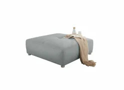 Poef Gulliver 126x126x41cm - stof - lichtblauw